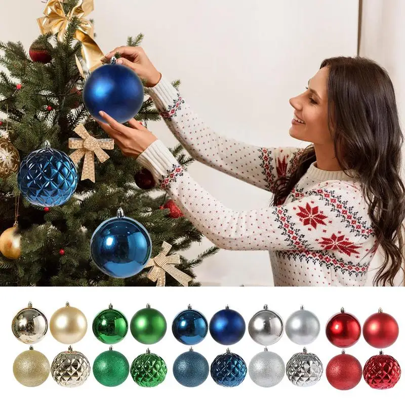 

4Pcs Christmas Ball Ornaments Set Cute Xmas Tree Pendant Shatterproof Colorful Xmas Seasonal Balls New Year Decor Party Supplies