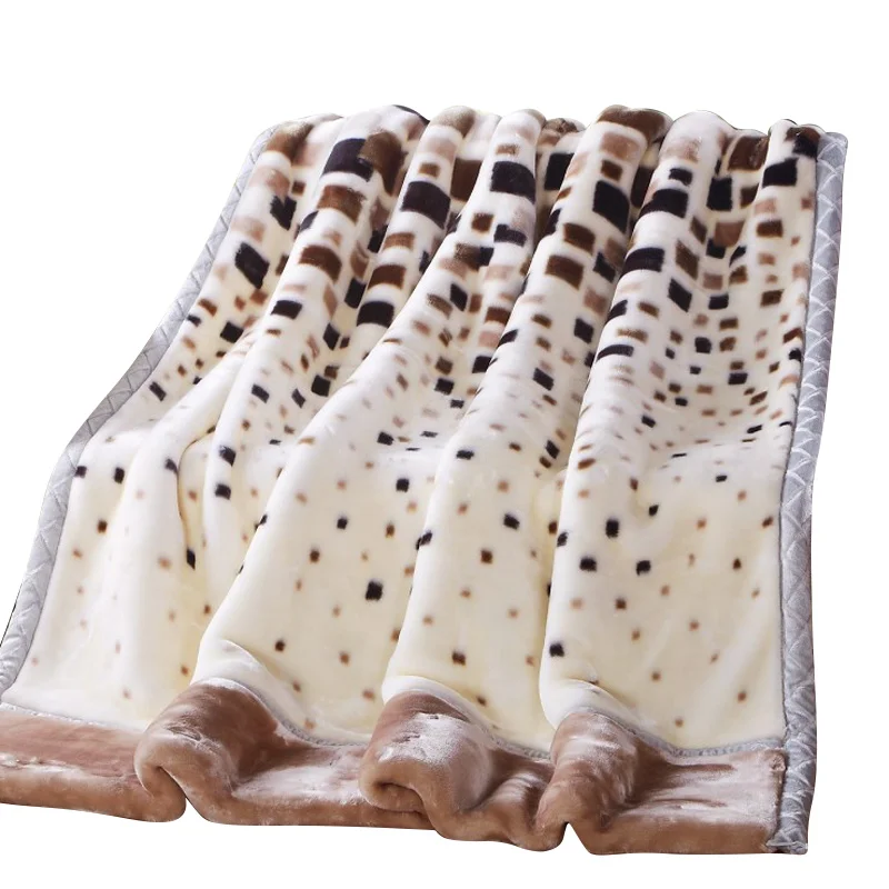 

Soft Warm Weighted Blankets For Beds Winter Double Layers Fluffy Faux Fur Mink Throw Thicken Fleece Quilts Blankets