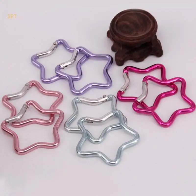 Aluminum Alloy Locking Star Carabiner for Camping Fishing Hiking Traveling 714F