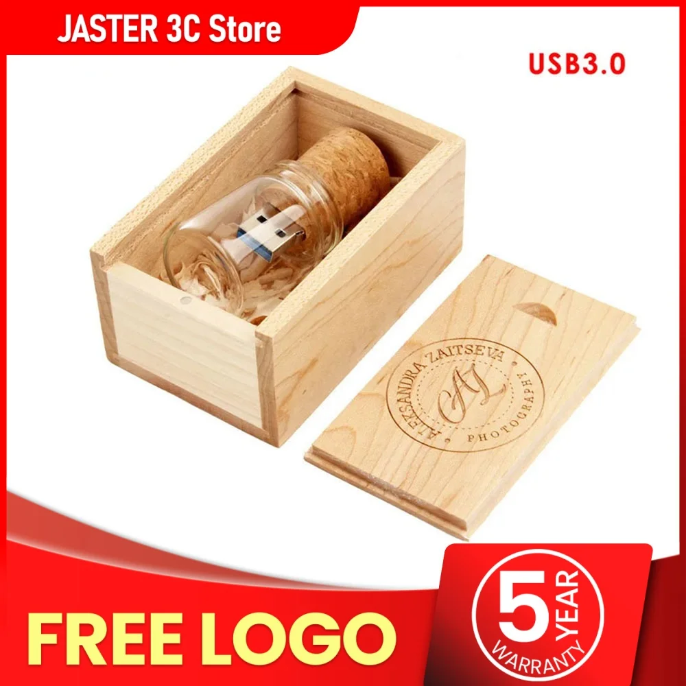 USB Flash Drive Flash Drive JASTER USB 3.0 U Disk Glass Drift Bottle With Cork 4GB 8GB 16GB 32GB 64GB 128GB Wedding Gift