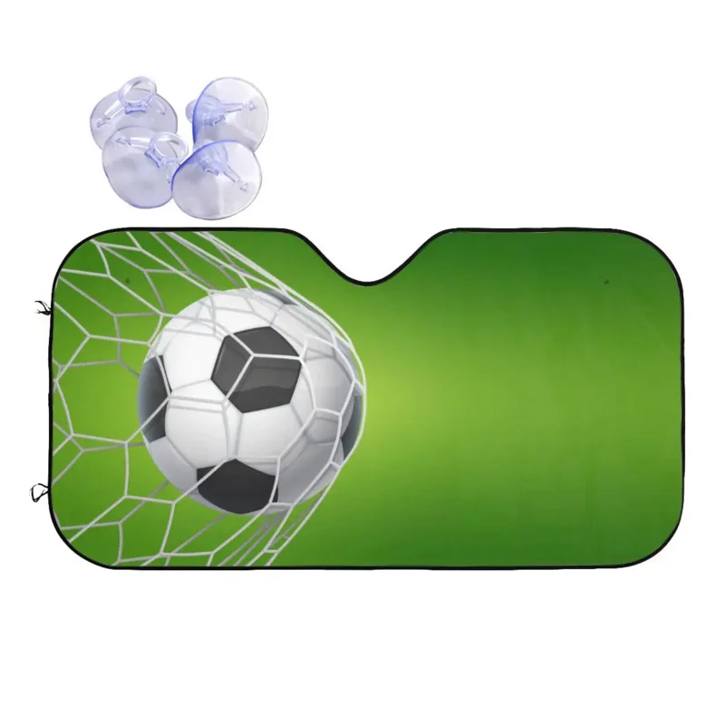 

Soccer Football Sunshade Green Balls Sports Front Car Window Windscreen Cover Blinds Sun Shade Protect