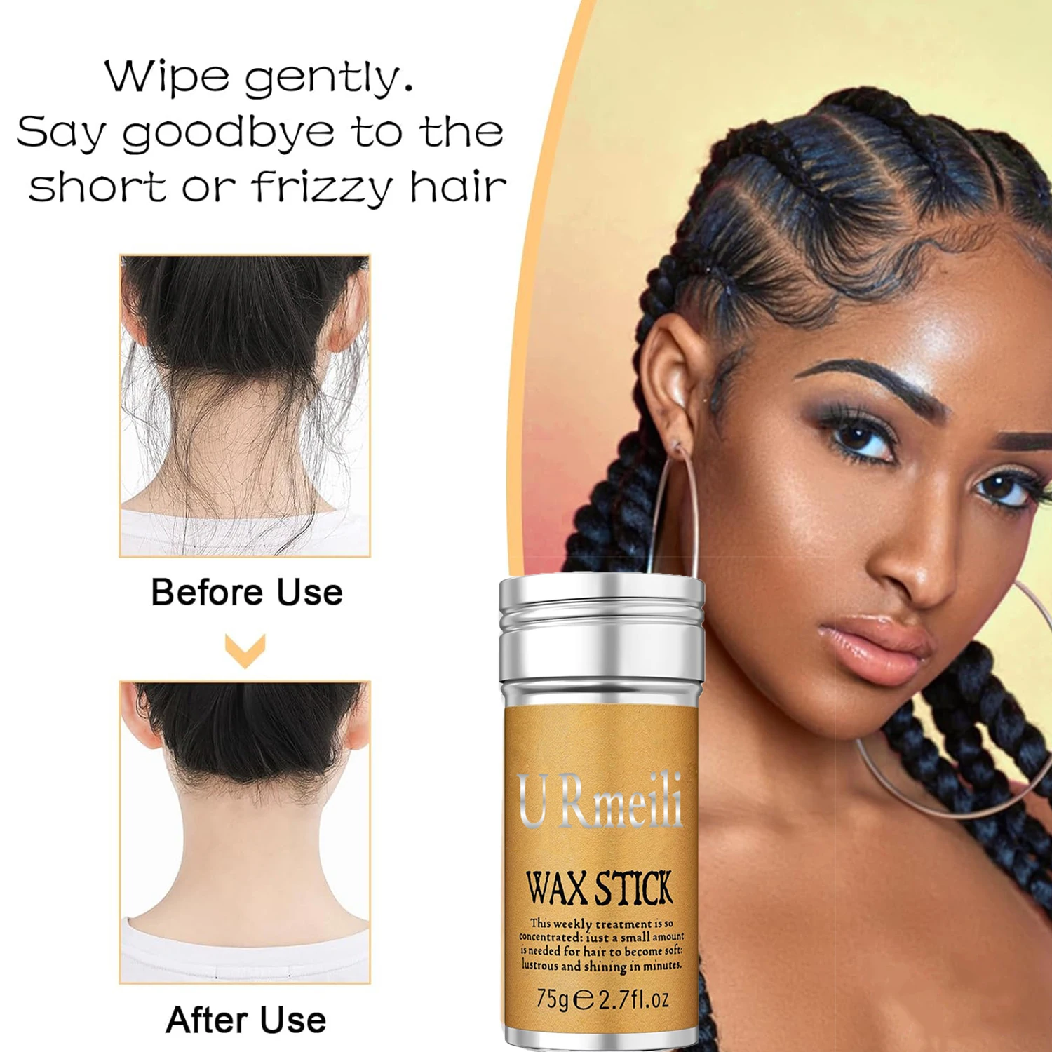 Hair Wax Stick Slick Stick for Hair Non-greasy Styling Pomade Stick for Flyaways Edge Frizz