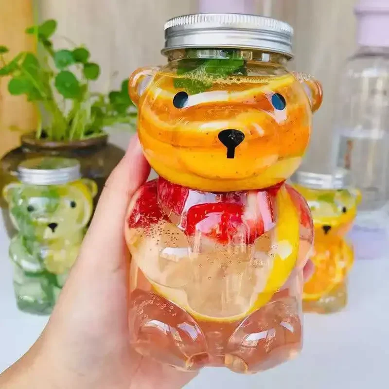 Transparent 500ML Bear Shaped PET Bottle