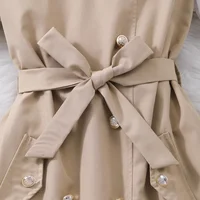 Robe d'été pour filles de 8 à 12 ans, kaki et blanc, manches courtes, robes simples à la mode, vêtements pour adolescentes, tenue de fête pour grands enfants 6
