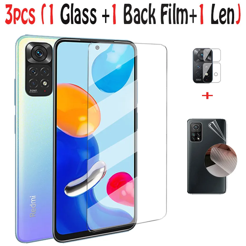 Glass Redmi Note 10S Tempered Glass for Redmi Note 11 Pro 5G Len + Back Film Redmi Note 11 Pro Plus Cristal Redmi Note10 Pro Screen Protector Xiaomi Note 11 S Pro+ Glass RedmiNote 11Pro Safty Glass Redmi Note 11 11S 5G phone protector Screen Protectors