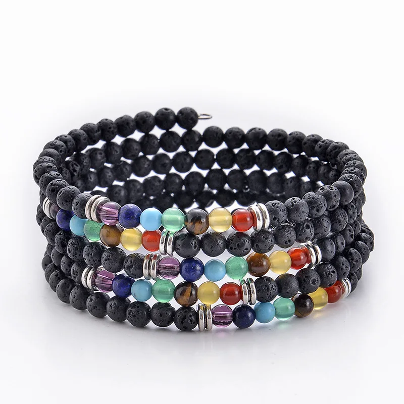 

Colorful Ethnic style Women's Bracelets Multilayer Natural Stone Bracelet Set for Women Men