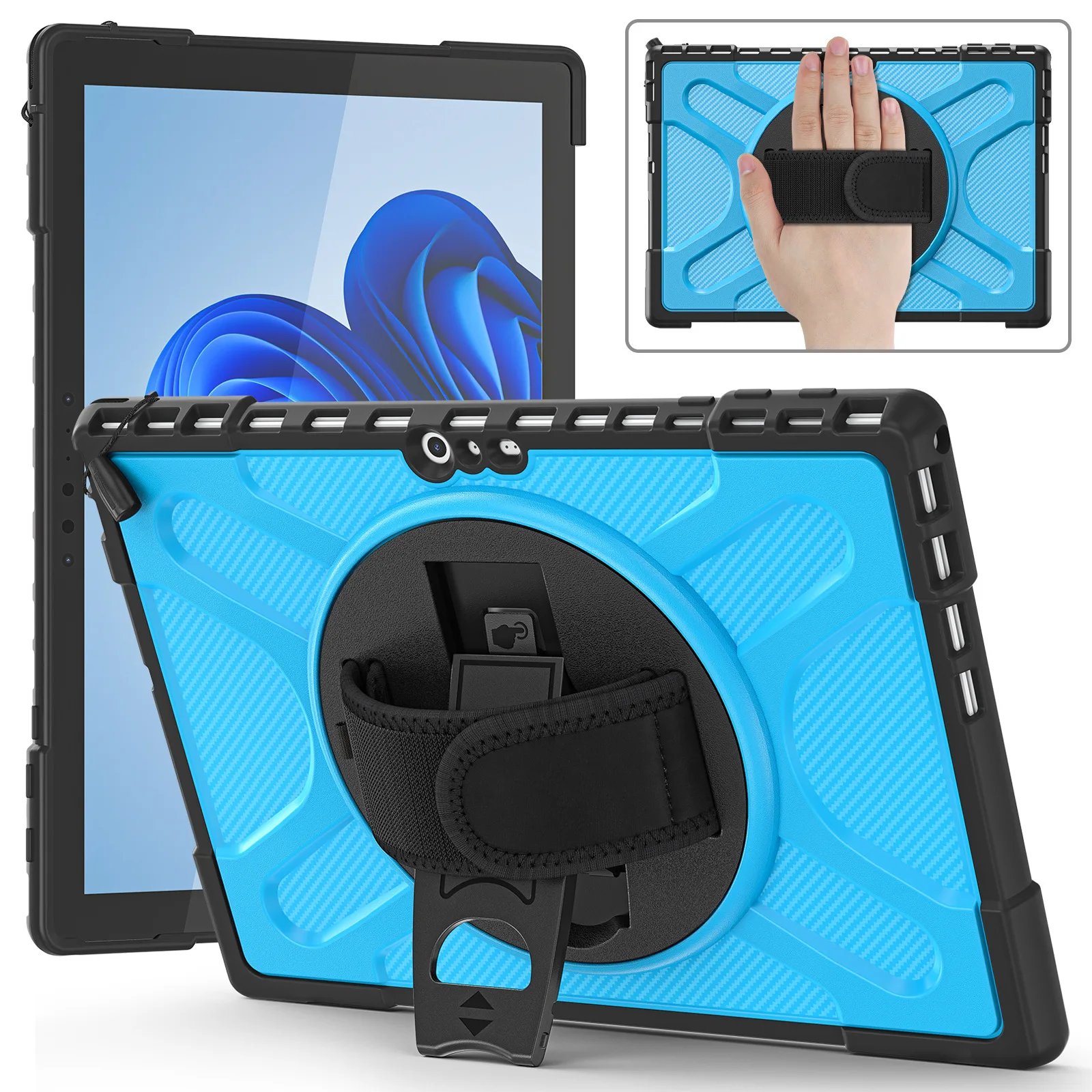 360° Rotating Shockproof Tablet Cover with Adjustable Stand