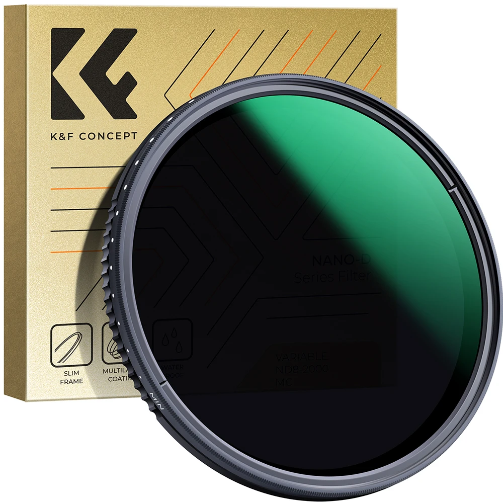 

K&F Concept ND8-ND2000 ND Filter Camera Lense Variable Neutral Density Multi-Resistant Coating 49mm 52mm 58mm 62mm 67mm 77mm