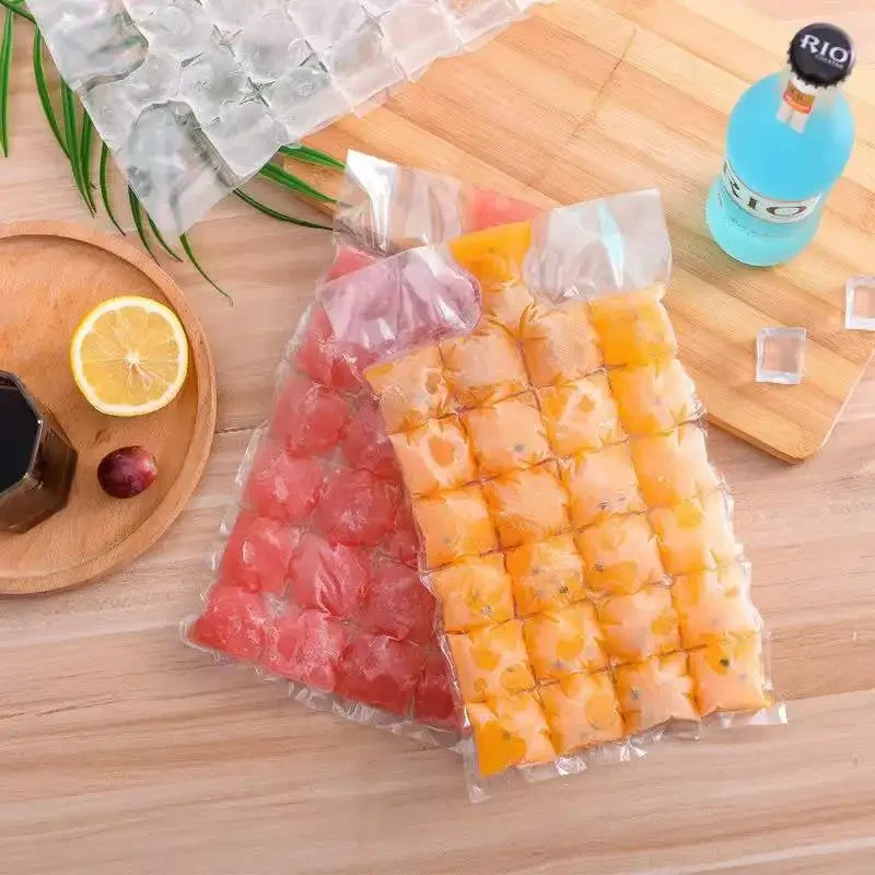 Linwnil Ice Cubes Disposable Ice Cube Bags,Food-Grade PE Material Ice Cube Mold Trays Self-Seal Faster Freezing Maker