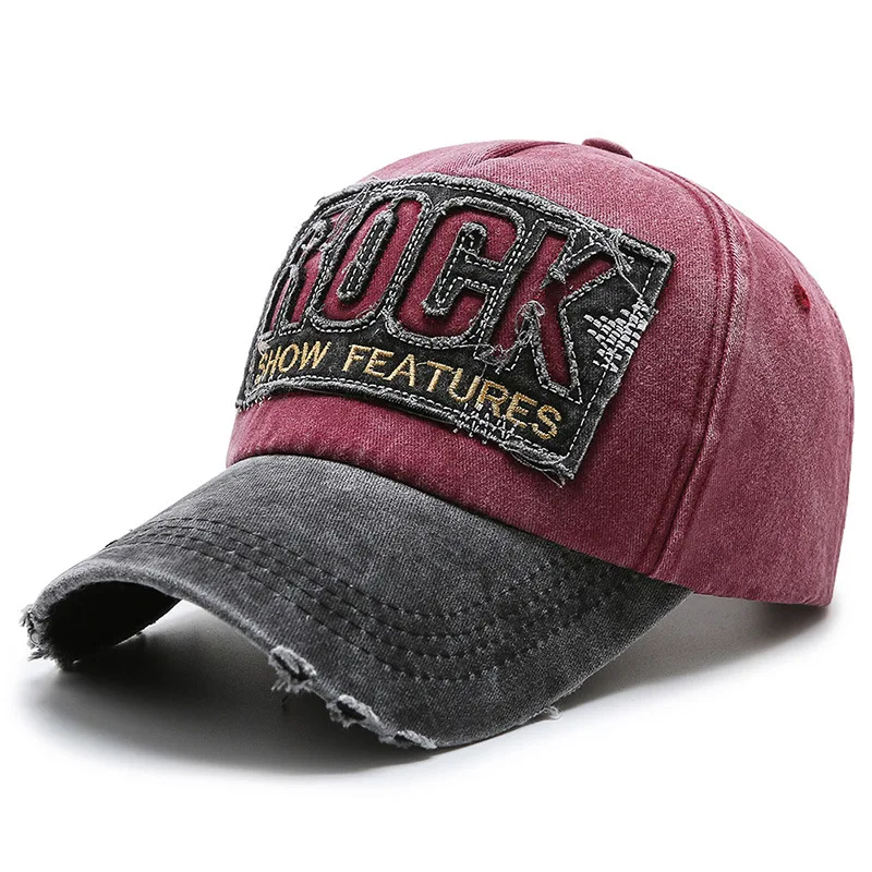 Korean version washed letters spring and autumn men's and women's fashion shabby denim baseball cap sunhat Official Website 6