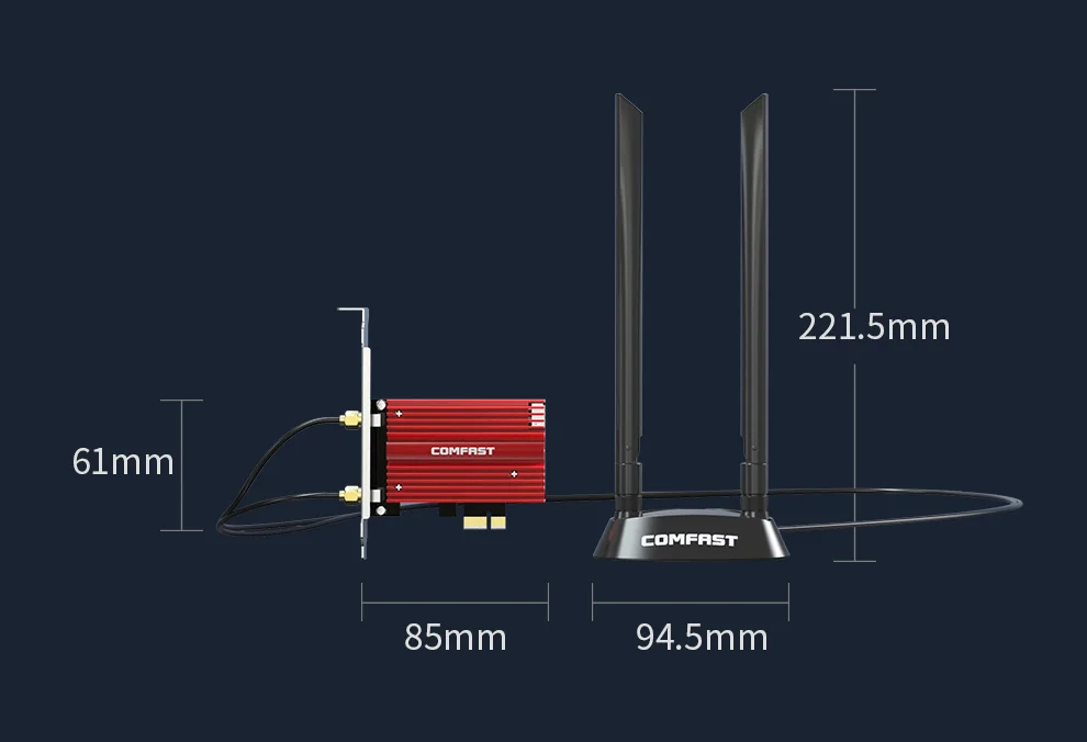 3000Mbps WiFi 6E Adapter wireless PCI-E Bluetooth 5.2 Dual Band Network Wifi PCIe Card Adapter 2.4G/5G 802.11ax For PC