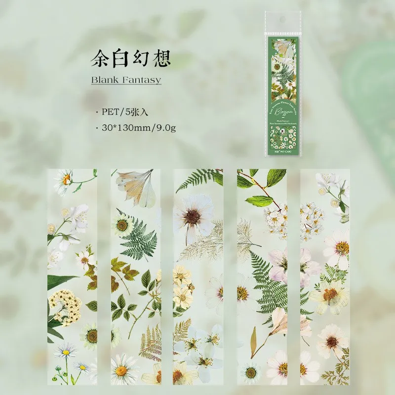 5 Pcs four seasons flowers Bookmark Set Page Markers Book