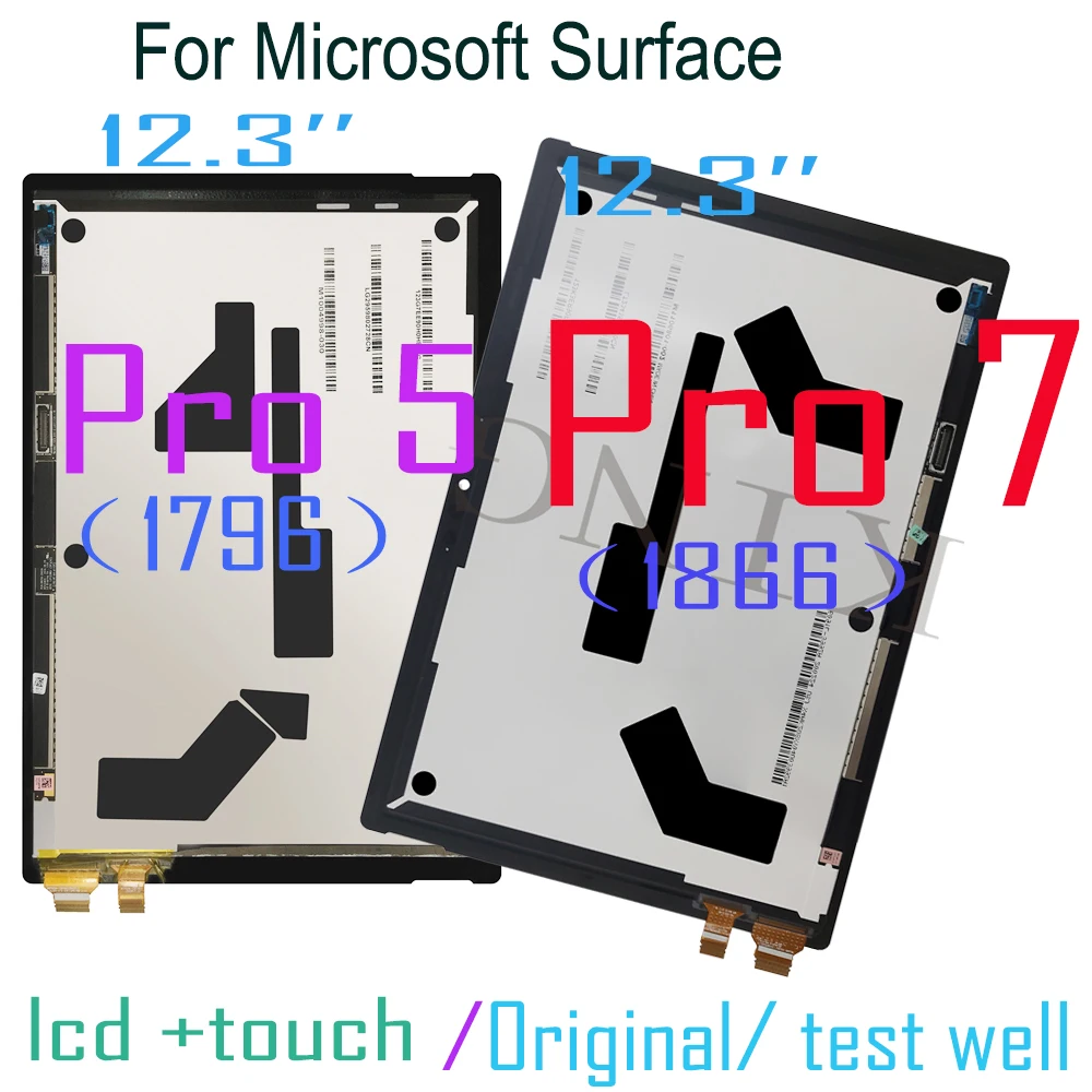 Lcd Pro5 Originale Da 12.3 "Per Microsoft Surface Pro 5 1796 Pro7 1866 Display Lcd Touch Screen Digitizer Assembly Surface Pro 7 Lcd