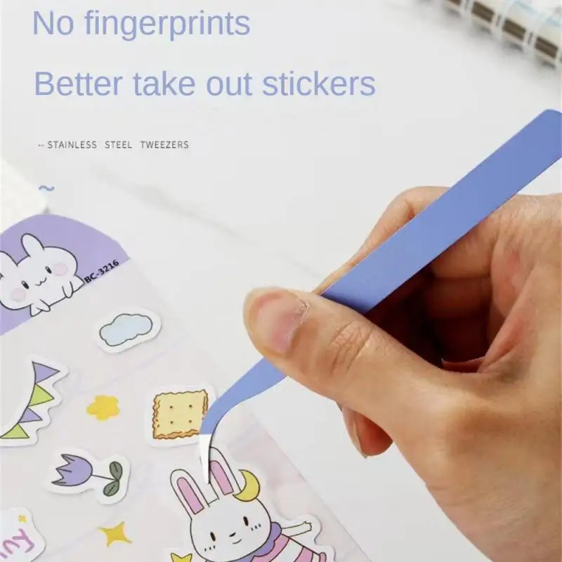Nail Art Eyelashes Tweezers Macaron Tweezer Scrapbook Sticker Tape Picking DIY Junk Journal Album Stainless Clip DIY Tool