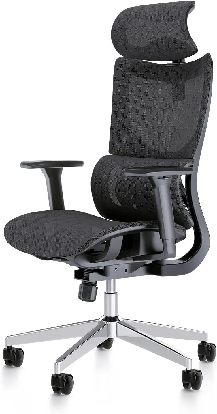 

Ergonomic Office Chair with 3D Armrest, Big and Tall Computer Desk Chair with Adjustable Headrest, Seat Depth, Lumbar Support