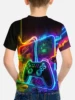 Child T-shirt Children Top Shirts Cool Game Controller Short Sleeve Korean Children's Clothes 2024 Kids Spring Clothes Tops Boy 2