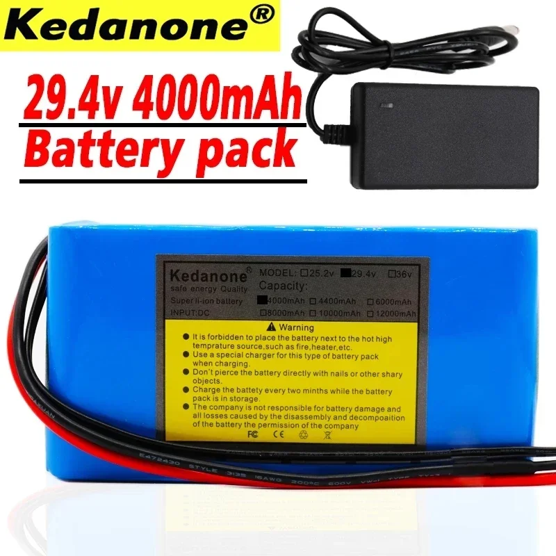 

original 7S2P 29.4V 4Ah 18650 Battery pack 29.4V 4000mAh Rechargeable Battery Mini Portable Charger For LED/Lamp/Camera+charger