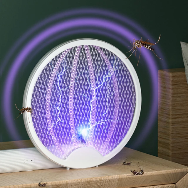 2-In-1 Elektromos Szúnyoggyilkos Usb Újratölthető Összecsukható Légy Swatter Biztonsági Védő Háztartási Készletek Otthoni Hálószobához - Image 2
