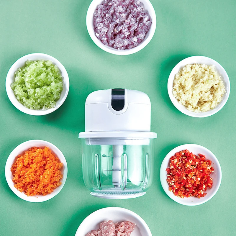

300ml Mini USB Wireless Electric Garlic Masher Press Mincer Vegetable Chili Meat Grinder Food Chopper Kitchen Tools
