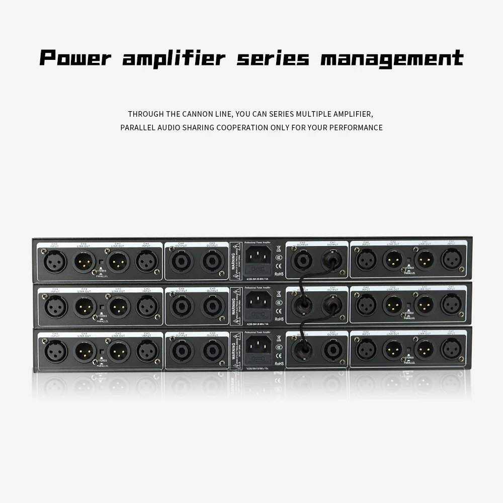 1U 4 Channel 4*2000W Digital Power Amplifier Stereo Sound System Pro Audio Class D For Stage DJ