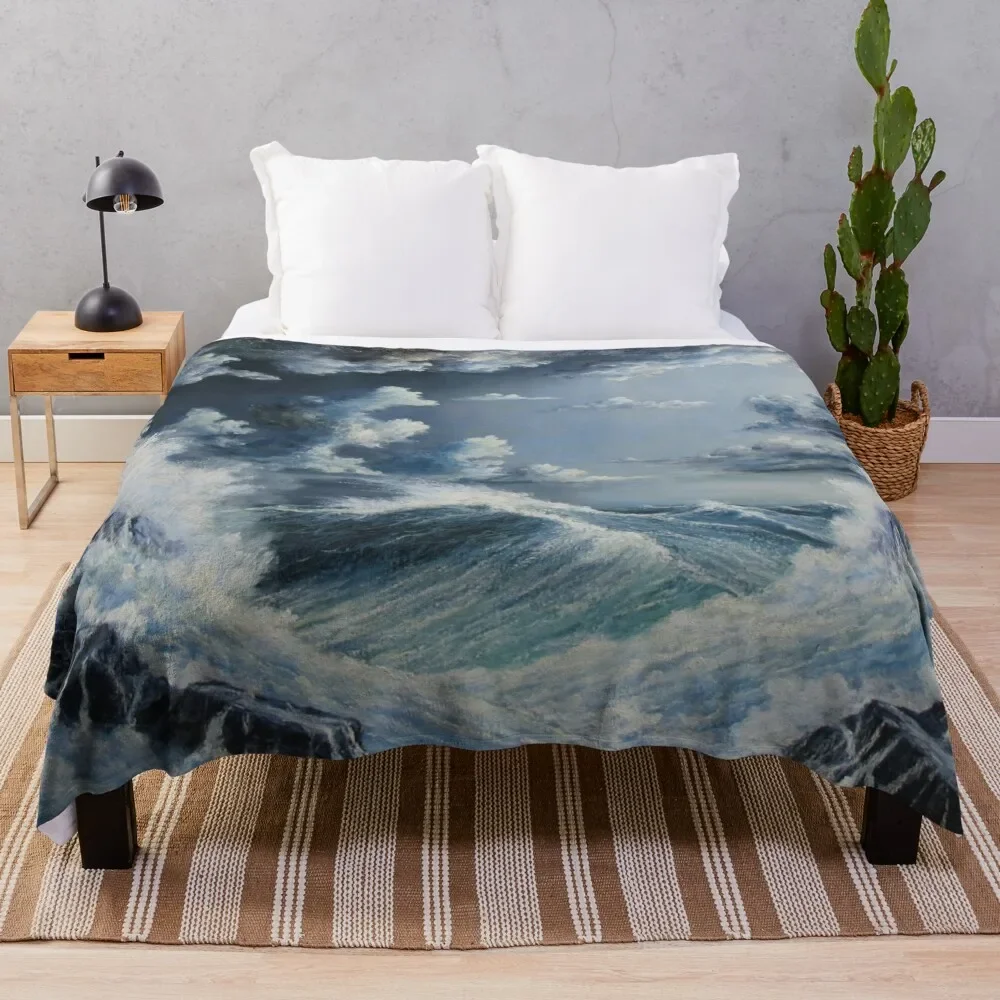 

STORMY SEA Throw Blanket Flannel Furry Bed Fashionable Blankets