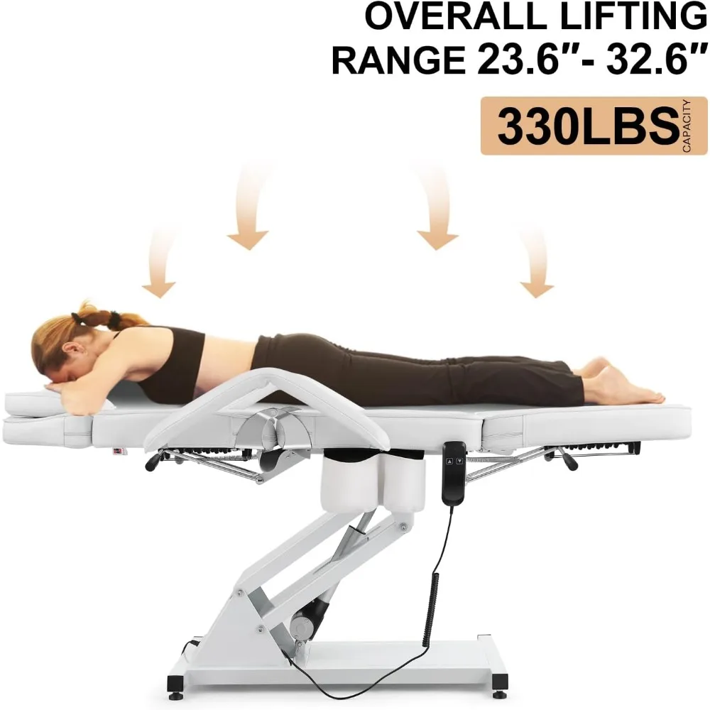 Description Picture 4 of itemMassage Table Electric Height Adjustable Massage Bed Massage Facial Lash for Eyelash Extensions Salon Chair (White)