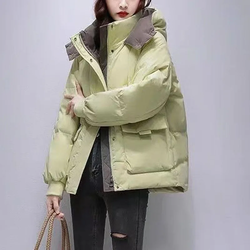 

Winter Hooded Down Cotton Coat Women 2024 Thicken Warm Loose Parkas Cotton Padded Jacket Female Casual Outwear Winter Jacket