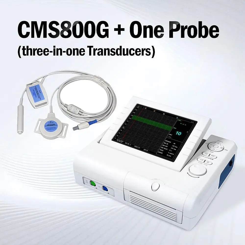 CONTEC CMS800G Fetal Monitor Prenatal Heart FHR TOCO Fetal Movement Ultrasound (Twin Probe Choice）
