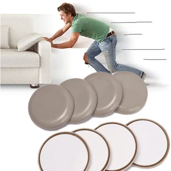 Coussinets Coulissants Anti-Rayures pour Jambes de Meubles, Protection de Sol, Polymères, Facile à Déplacer, Épais, Anti-Delhi, 4 Pièces 1