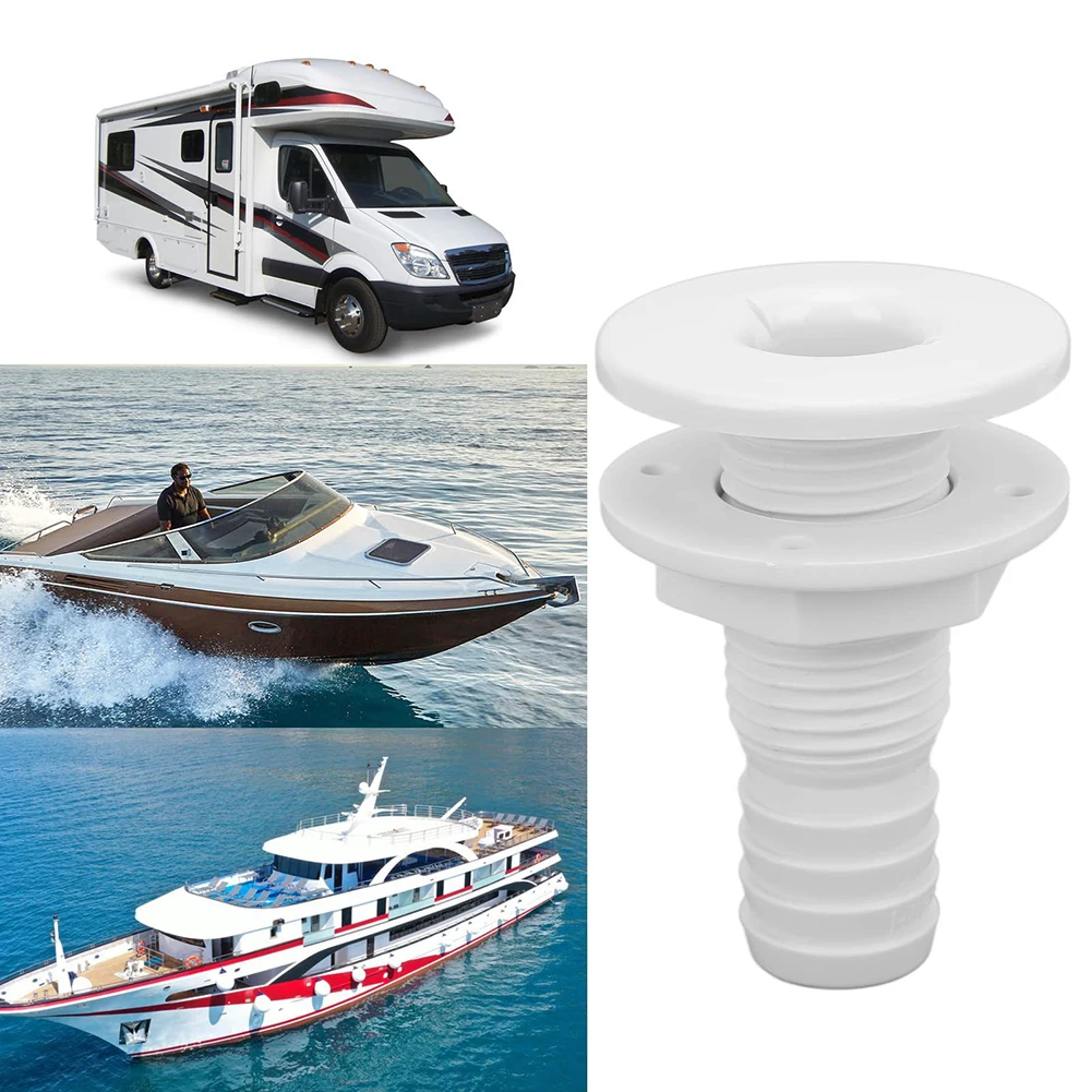 Marine Boat Plastic Thru Hull Fitting Drain 5/8in Thru Hull Fitting Hose Outlet Accessory Marine Hardware Boat For Marine Boat adapter plastic attachments connecting vacuum cleaner hose converter parts accessory for 32mm to 35mm 32 35mm practical