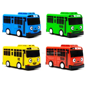 만화 애니메이션 Tayo The Little Bus 교육용 장난감, 미니 플라스틱 풀백 버스 자동차 모델, 어린이용 소형 버스 장난감, 크리스마스 선물