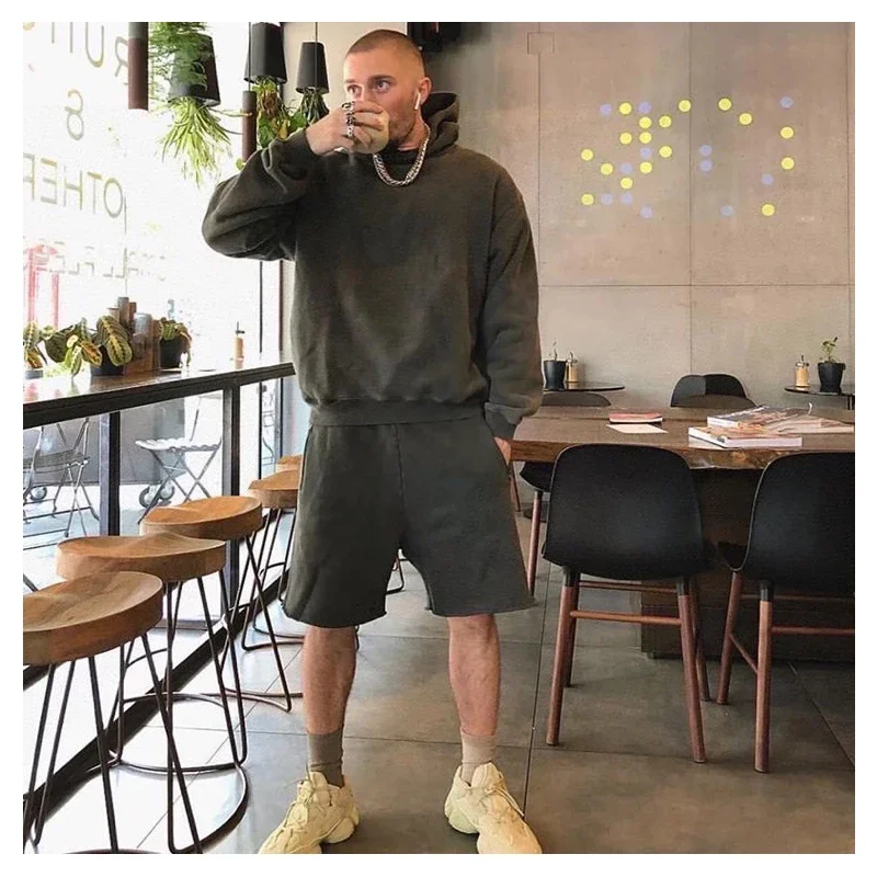 

Мужские хлопковые шорты в стиле ретро Kanye 2024ss, весна-лето