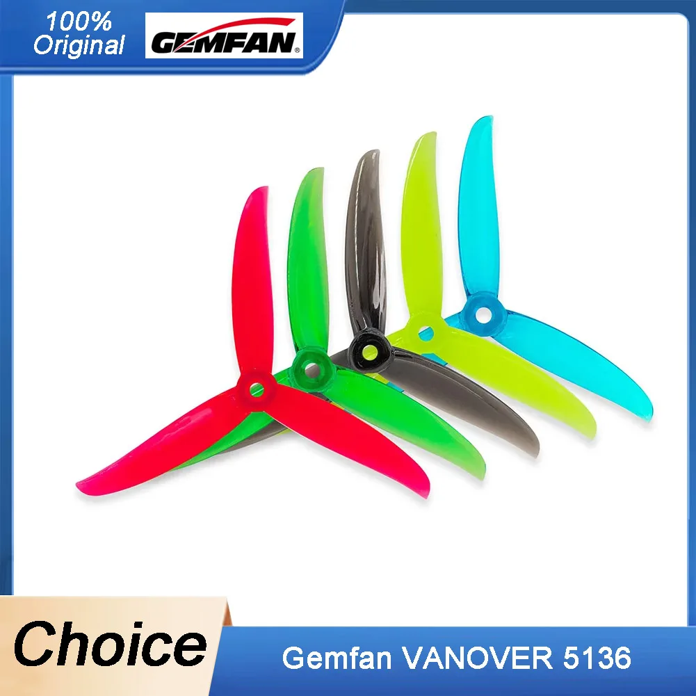 Hélice Gemfan 5136 3 pales PC pour FPV – Lot de 2 paires