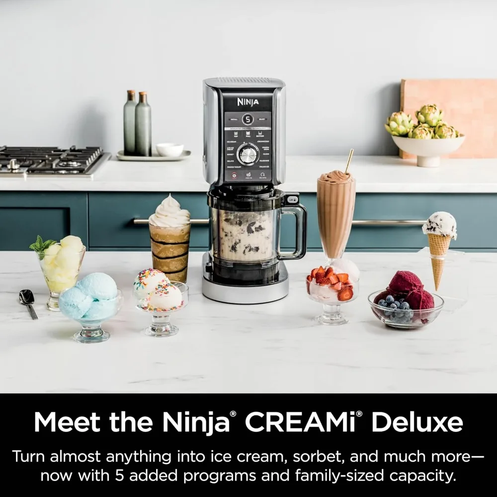 Deluxe 11-in-1 Ice Cream & Frozen Treat Maker for Ice Cream, Sorbet, Milkshakes,Frozen Yogurt, & More, 11 Programs, XL Capacity 2