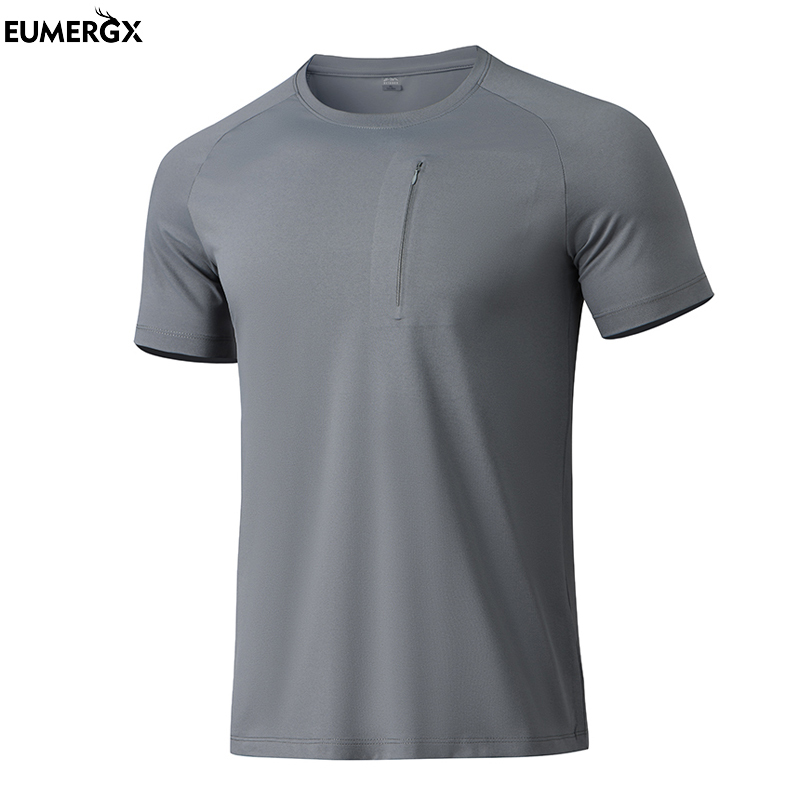 EUMERGX Hiking Short Sleeve T-Shirt For Men Outdoor Quick Dry Functional Cool T-Shirt Camping Climbing Trekking Short Sleeve Tee