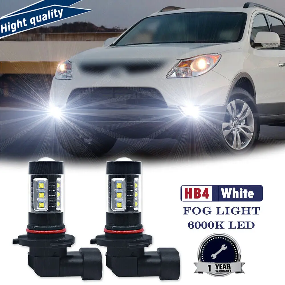 

New 80W 9006 HB4 2000LM Bright White Upgrade Kit COB LED Fog Light Driving Bulbs