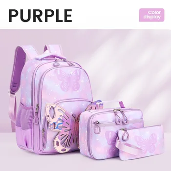 3 Pcs Kids School Backpcak Children School Bags Set Girls Primary Backpack with Lunch Bag Schoolbag Book Bag Kids Mochilas 1