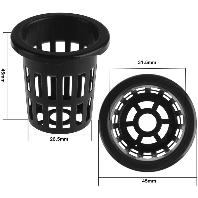 500 Pack 1.77 Inch Net Cups Slotted Mesh Wide Lip Filter Plant Net Pot Bucket Basket For Hydroponics Aquaponics Orchids