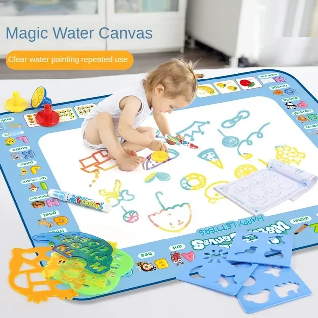 Montessori Magic Water Drawing Mat Reusable Doodle Board with Pens Educational Painting Toys for Toddlers Preschool Kids Gift 2