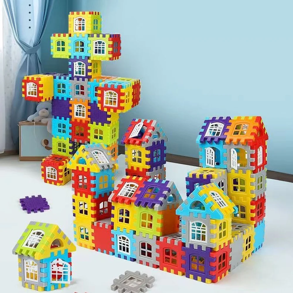 140-25PCS Large Scale House Building Blocks Simulation Window Design Construction Set Kindergarten Toys For Boys And Girls Gift - 5