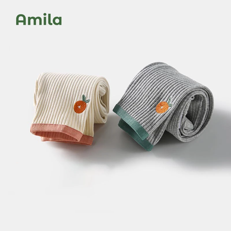 Amila Kids Leggings Spring and Autumn New Tight Cotton Trousers Baby Girls Warm Pants Soft Children's Clothing