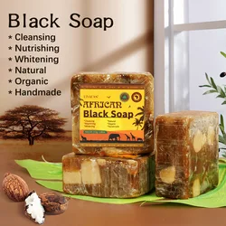 African Black Soap Handmade Organic Shea Butter Anti Rebelles Face Treatment Acne Moisturizing SkinCare Beauty Body Bath 110g