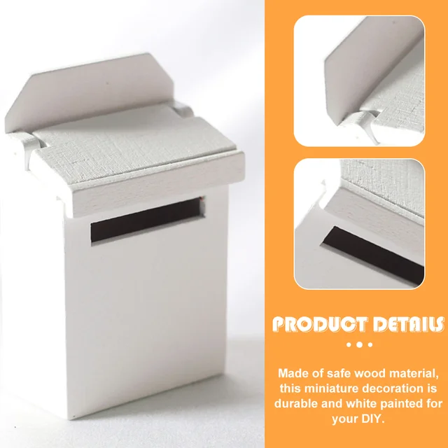 House Postafiók Mini Bútor Levél Miniatűr Modell Fa Levélszekrény Flip-Up Perces Dekoráció - Image 3