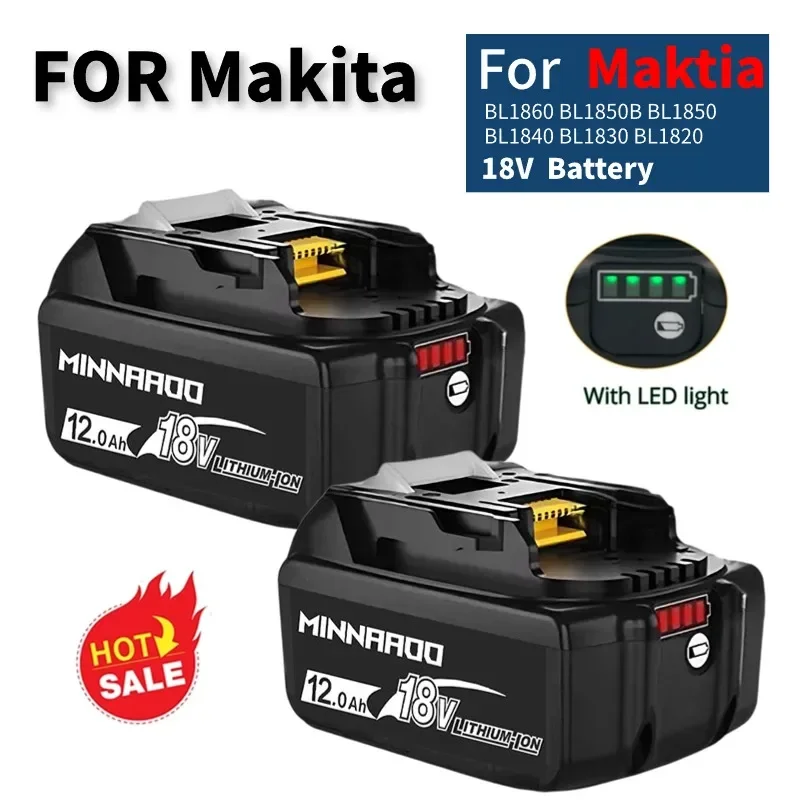 

Новинка 2024, 18 в, 12 Ач для Makita со стандартной литиевой батареей LXT, BL1860B, BL1860, BL1850, аккумулятор для электроинструмента