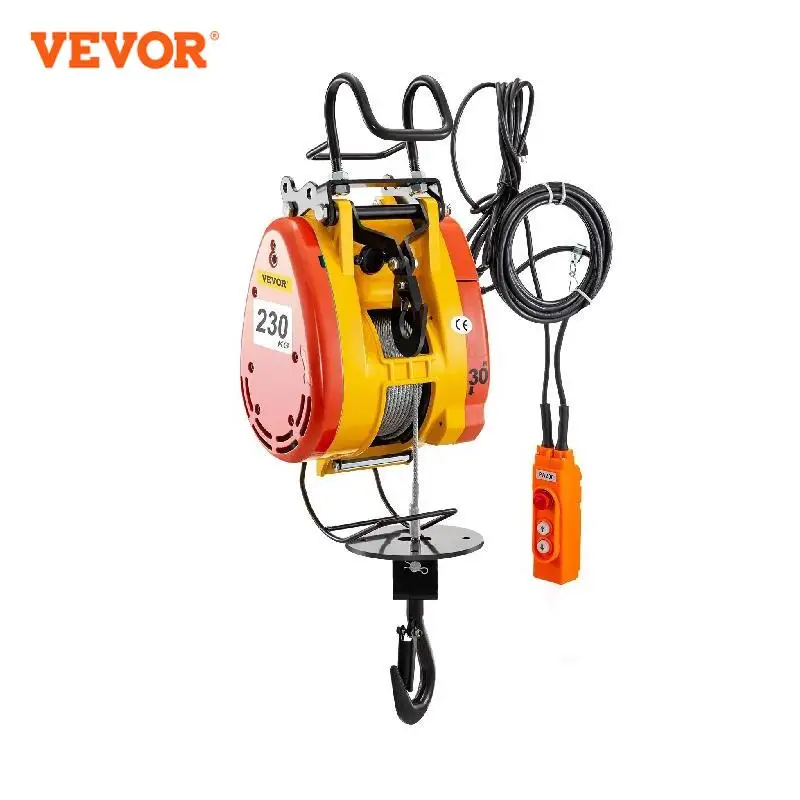 VEVOR Treuil à Câble 230 kg Palan Électrique de Levage 1300 W Treuil-Palan  Câble 30 m pour Garage Atelier Lever Charge Lourd