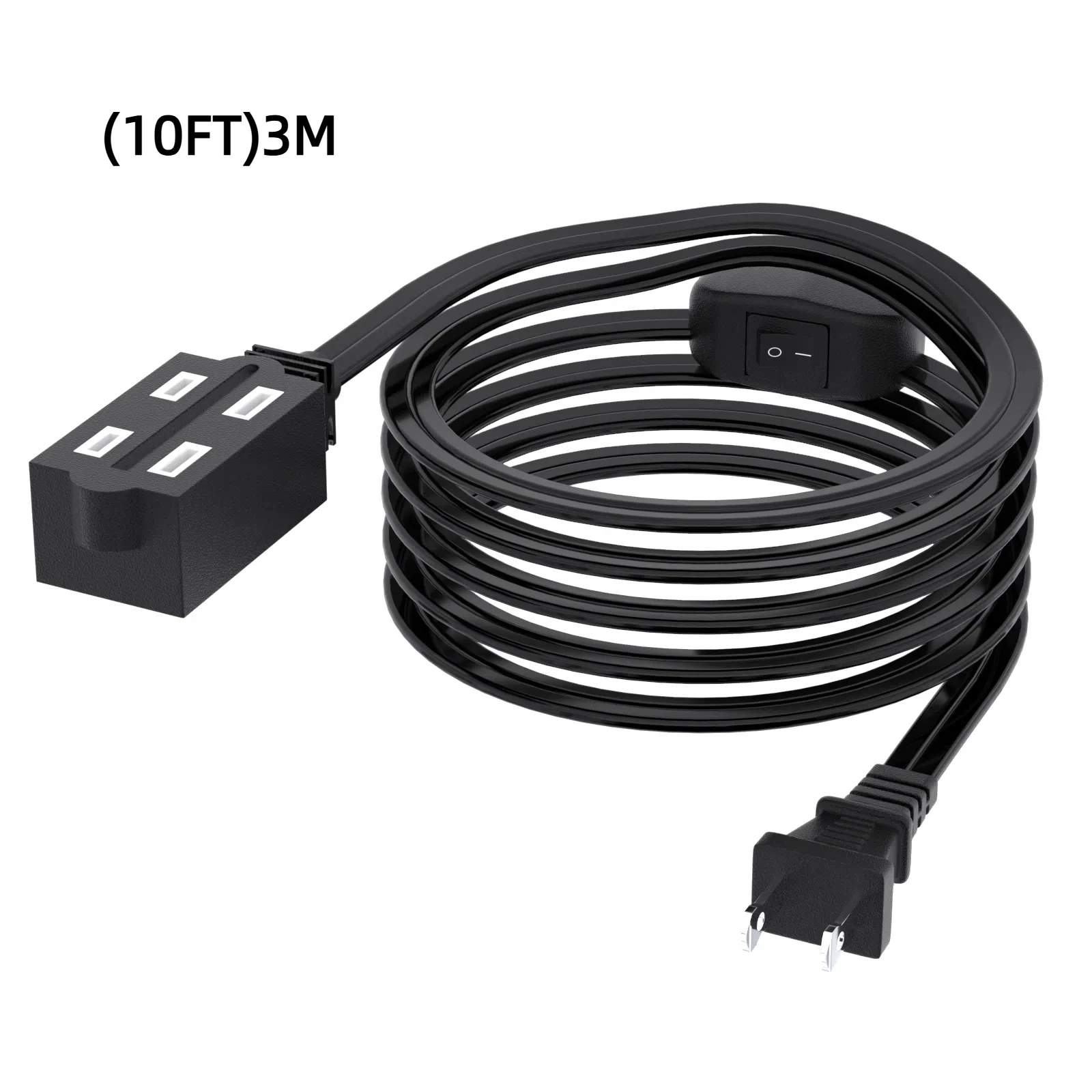 Heavy-Duty Indoor Power Extension Cord with 3-Way Outlet