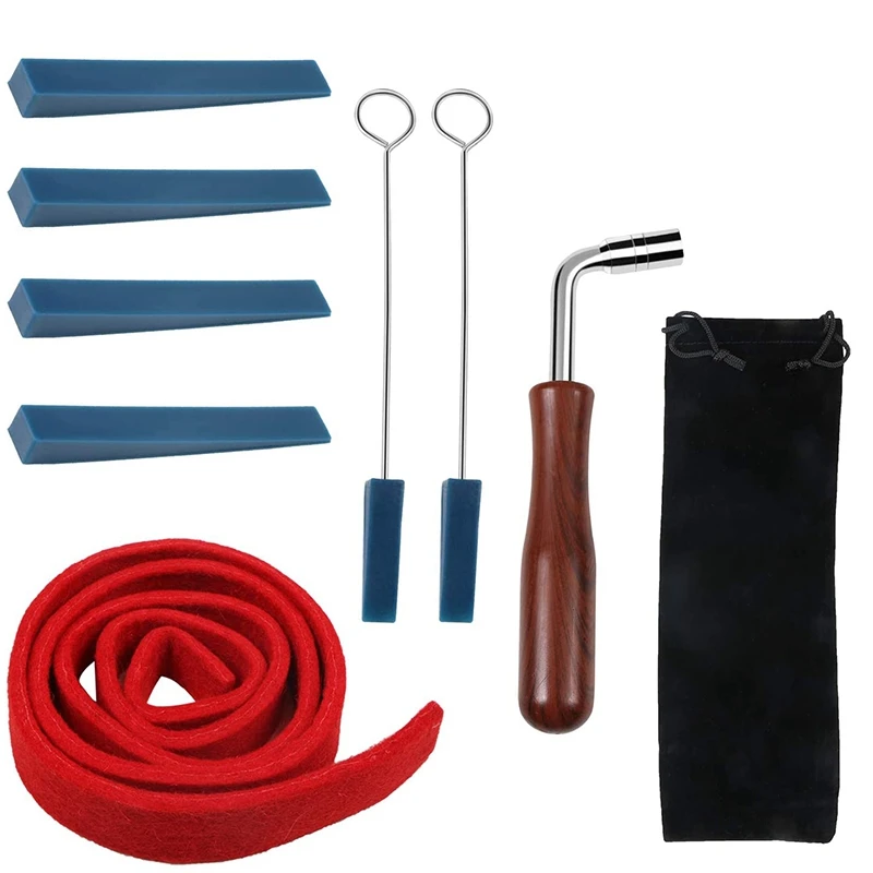 

Набор для настройки пианино, комплект из 9 предметов, гаечный ключ для пианино, резиновое бесшумное отключение, темпераментная фетровая полоса, треугольное отключение