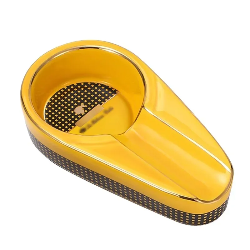 Ceramics Portable Single Slot Cigar Ashtray Ashtrays Tuxedo Accessories Smoking Tray Anti-odor and Anti-smoke Ashtray Ash Home
