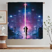 Japan Neon 3D Reams Customs Free Shipping Products Curtains Living Room Decoration Bedroom Blackout Curtains for Camera Curls 1
