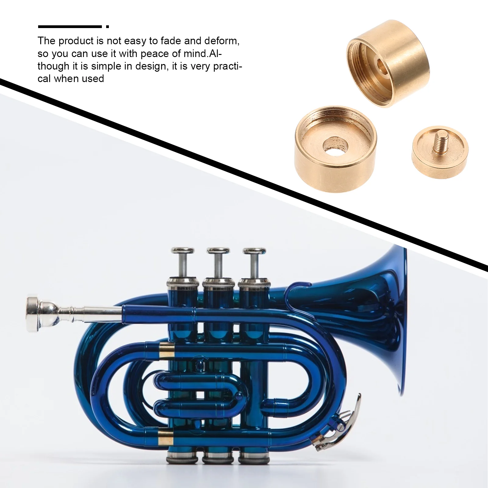 Small Upper Lower Cover Mini Accessories Simple Trumpet Instrument Musical Accessory Copper Button Buckle Piston Trumpet Supply